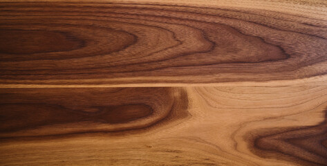 Black walnut wood texture from two boards oil finished