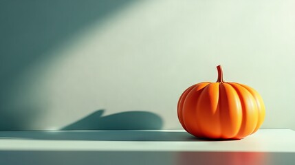 Canvas Print - Minimalist design with a pumpkin and a large copy space.