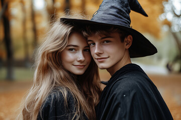 Person with Classic Witch costume for halloween parties