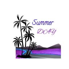 summer holiday background with palms