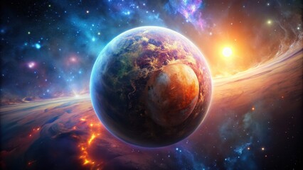 Wall Mural - A beautiful and mysterious planet in outer space , universe, galaxy, cosmos, astronomy, celestial