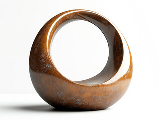 Artistic sculpture featuring a smooth, polished stone design with a circular opening, perfect for modern interiors.