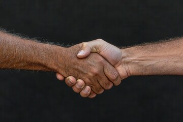 Two hands shaking firmly, symbolizing a business promise or agreement, handshake promise, business trust