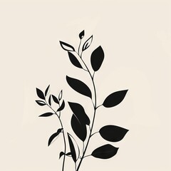 Canvas Print - Minimalist silhouette of plant design