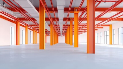 Crosssectional view of a smart building under construction, showcasing advanced electrical and HVAC systems, smart building, modern architecture