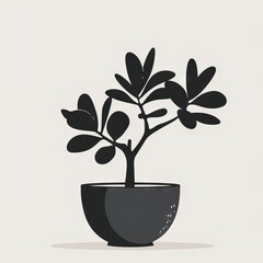 Canvas Print - Elegant plant decoration with minimalistic silhouette