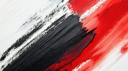 Poster - Dynamic brush strokes in bold red and black, leaving the middle portion clear for copy space.