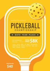 Wall Mural - great editable vector simple but stunning pickleball background design for any media