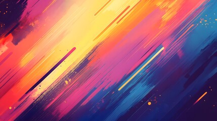 Poster - A vibrant abstract background featuring bold strokes of color, creating a dynamic and energetic visual experience.