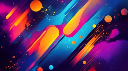 Poster - Vibrant abstract background featuring dynamic shapes and colors, perfect for creative projects and digital design.