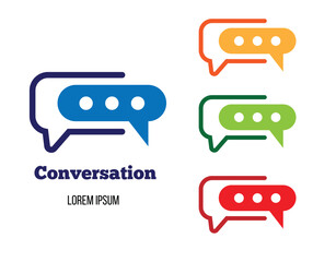 Conversation Idea Colorful Abstract Speech Bubbles. Talking and interacting concept vector art