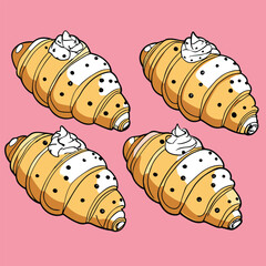 croissants' food vector illustration.