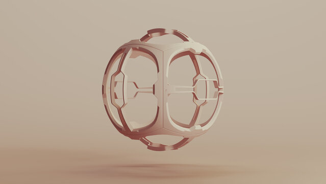 Beige bionic shapes technology design element neutral monochrome soft tones skin tones background 3d illustration render