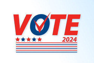 Vote 2024 design concept for election day with American themes. 3D Rendering