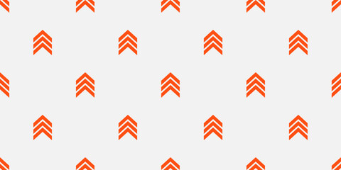 Leinwandbilder - Orange triple up arrows, seamless pattern. A repeating pattern of an arrow element throughout the canvas.