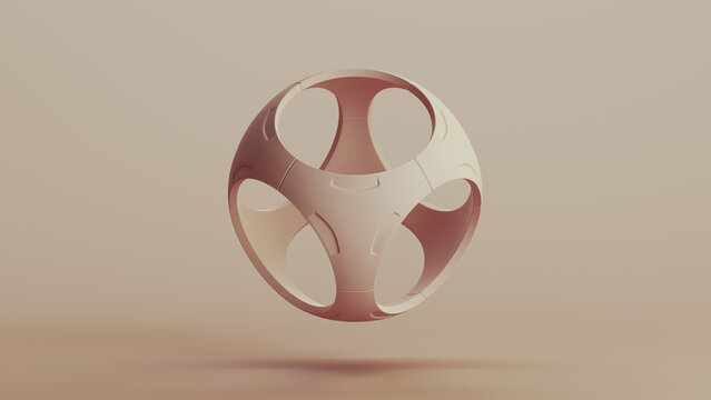 Beige bionic shapes technology design element neutral monochrome soft tones skin tones background 3d illustration render