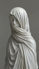 Poster - a statue, the statue is wrapped in a cloth