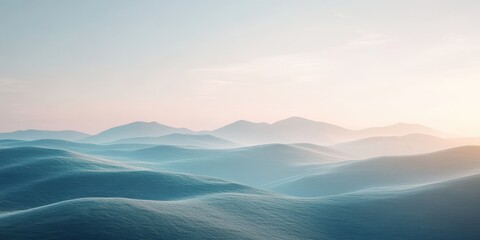 Wall Mural - serene ocean waves under a soft pastel sky, creating a tranquil and calming atmosphere for relaxatio