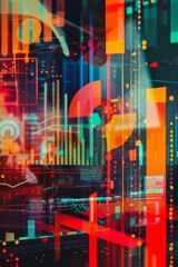 Wall Mural - Data-driven marketing in a colorful abstract setting.