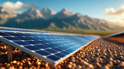 Poster - A vast field of solar panels powering a city, showcasing the potential of solar energy.
