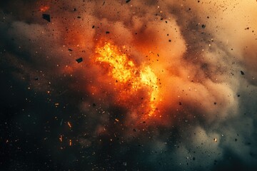 Wall Mural - Explosive event in the atmosphere, potential use: news, disaster coverage or special effects