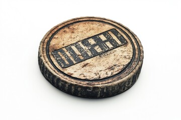Poster - A detailed view of a single button on a white background