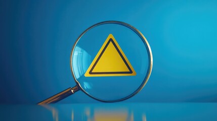 Aufkleber - A magnifying glass with a yellow triangle shape, often used for searching and inspecting small details