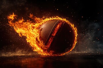 Poster - A burning ball suspended high above the ground