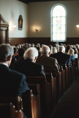Poster - A gathering of individuals in a house of worship