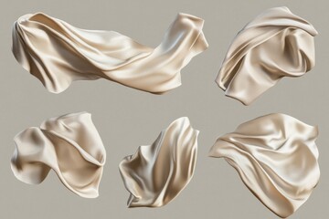 Poster - Four pieces of fabric with various patterns and textures