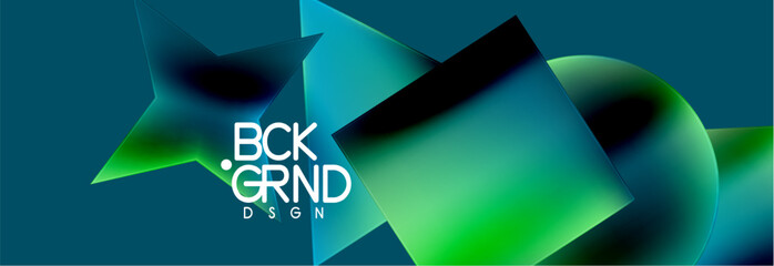 Poster - Neon color geometric shapes square triangle circle abstract background. Vector Illustration For Wallpaper, Banner, Background, Card, Book Illustration, landing page