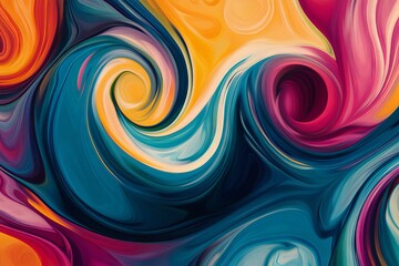 Poster - Vibrant abstract background featuring colorful swirls and energetic patterns.