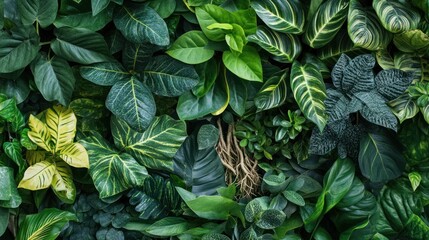 Wall Mural - Green Foliage Wall: A Tapestry of Lush Leaves