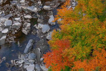 Magnificent autumn landscapes in the Canadian countryside in the province of Quebec