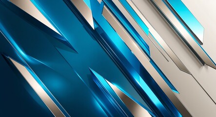 Shiny blue abstract background with sleek geometric lines