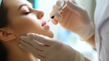 Wall Mural - A person receiving medical treatment from a healthcare professional