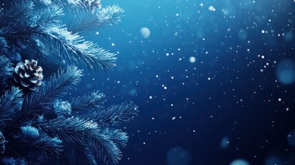 Wall Mural - blue christmas background with snowflakes, stars and empty space. copy space for your text. merry xm