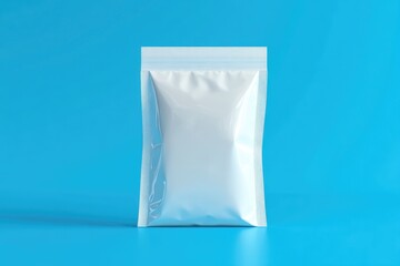 Aufkleber - A white plastic bag sits on a bright blue background, waiting to be filled with something