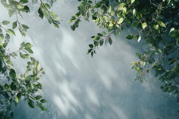 Sticker - A photograph of green leaves growing on a tree branch