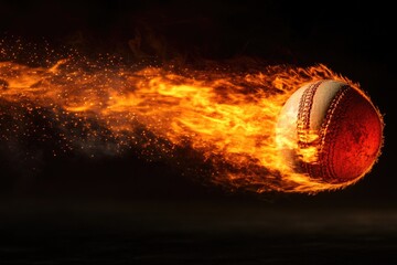 Aufkleber - A bright red and white ball soaring through the air, potentially used in sports or entertainment settings