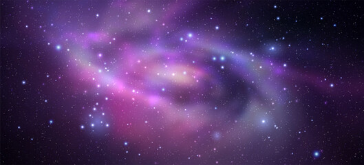 Wall Mural - space vector background with realistic nebula and shining stars. magic colorful galaxy with stardust