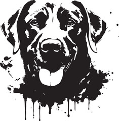 Sticker - Labrador Dog Stencil Vector