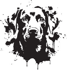 Sticker - Labrador Puppy Dog Stencil Vector