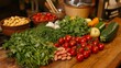© Plaifah - Fresh Vegetables and Herbs on Wooden Table