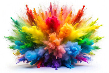 explosion of pride rainbow paint,isolated on white background