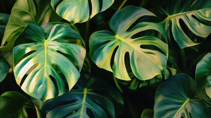 Poster - Tropical Monstera Leaves