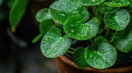 Sticker - Green Leaves with Dew Drops