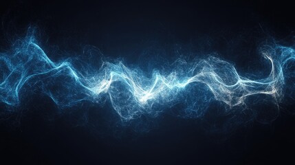 Poster - Abstract dark blue background with glowing light streaks modern, elegant, and dynamic visual effect. 