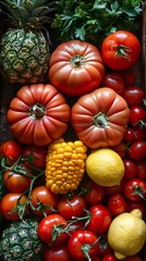 Canvas Print - Vibrant Still Life of Fresh Fruits and Vegetables