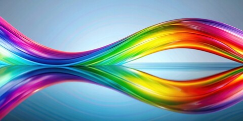 Abstract rainbow reflections on flowing shape, abstract, rainbow, reflections, refractions, colors, vibrant, flow, shape